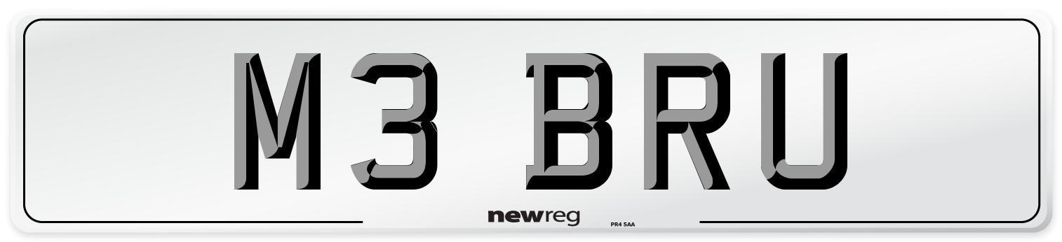 M3 BRU Number Plate from New Reg